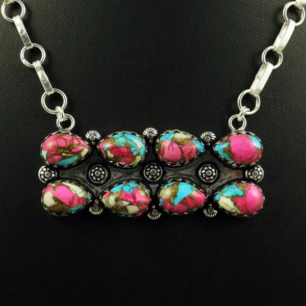 Natural Cotton Candy Sterling Silver Plated Handmade Necklace — photo 2