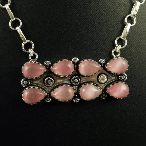 Natural Monalisa Sterling Silver Plated Handmade Necklace — photo 2