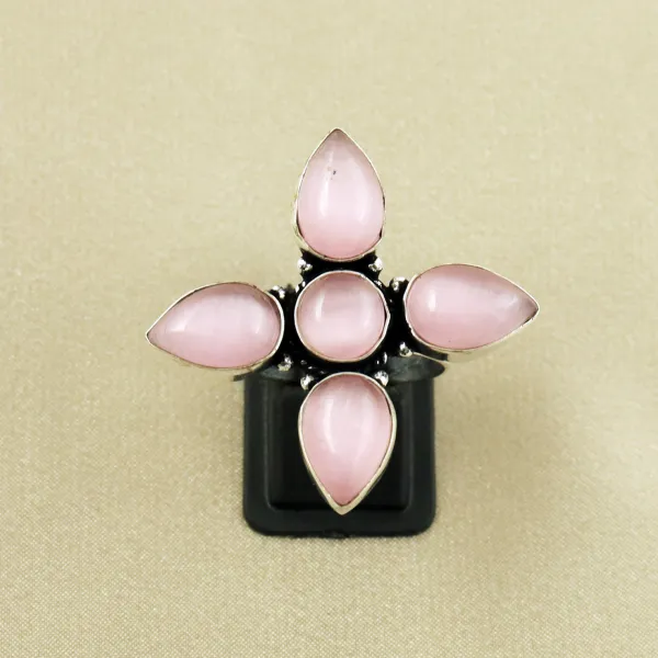 Natural Monalisa Sterling Silver Plated Handmade Ring - Size 9.5 (Adjustable) — photo 1