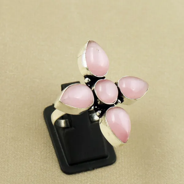 Natural Monalisa Sterling Silver Plated Handmade Ring - Size 9.5 (Adjustable) — photo 2