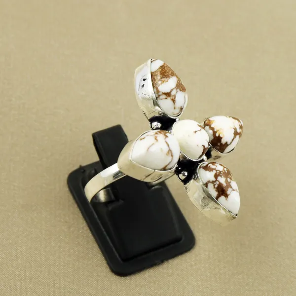 Natural Wild Horse Sterling Silver Plated Handmade Ring - Size 9 (Adjustable) — photo 2
