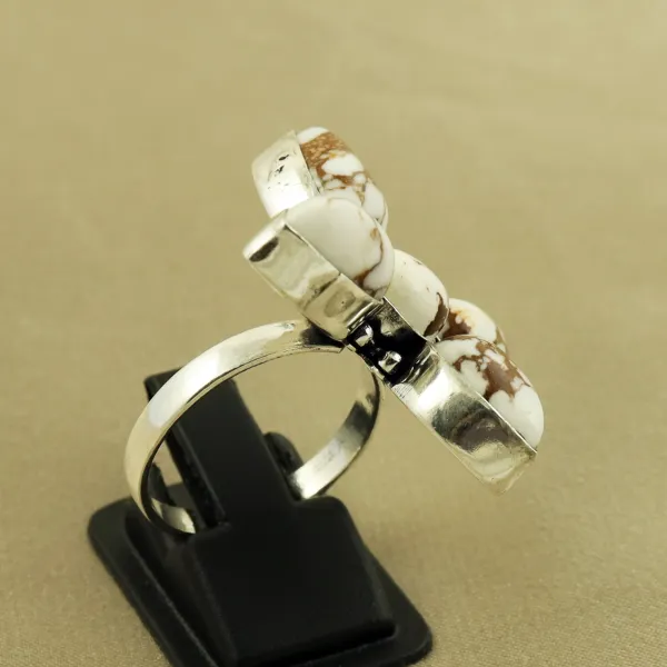 Natural Wild Horse Sterling Silver Plated Handmade Ring - Size 9 (Adjustable) — photo 3