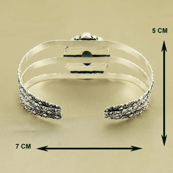 Natural Turquoise Sterling Silver Plated Handmade Cuff Bangle — photo 3