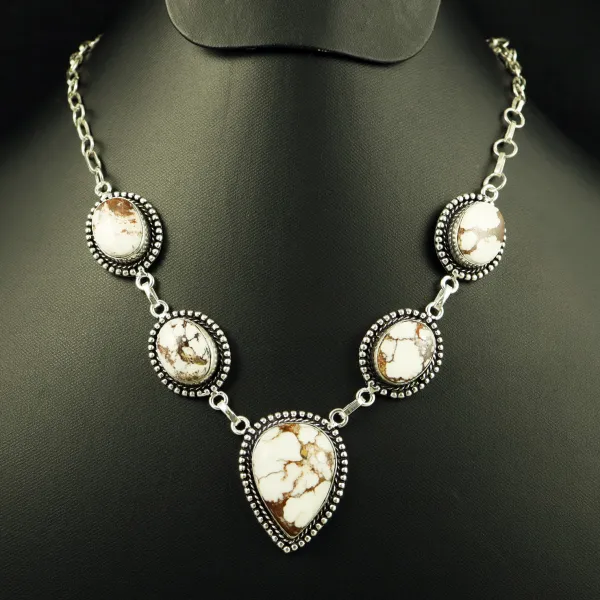 Natural Wild Horse Sterling Silver Plated Handmade Necklace — photo 1
