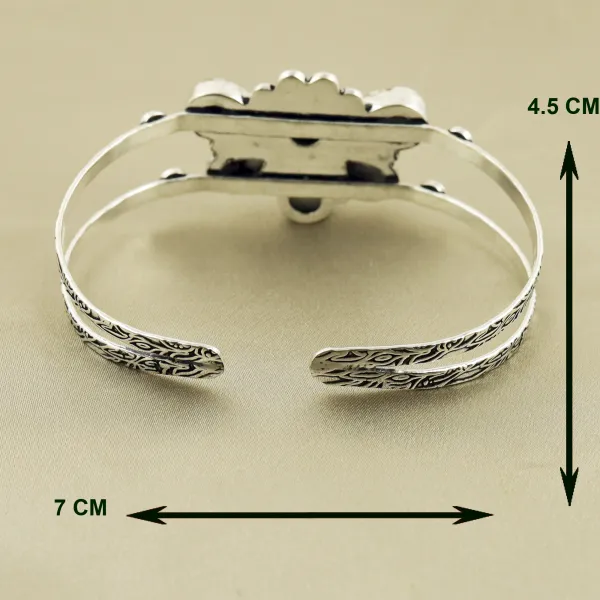Natural Wild Horse Sterling Silver Plated Handmade Cuff Bangle — photo 3