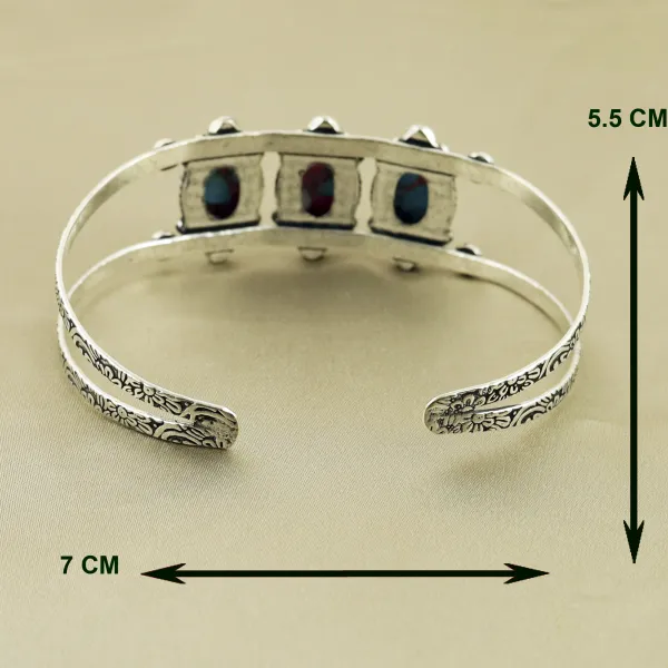 Natural Cotton Candy Sterling Silver Plated Handmade Cuff Bangle — photo 3