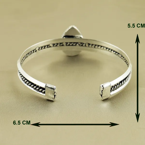 Natural Cotton Candy Sterling Silver Plated Handmade Cuff Bangle — photo 3