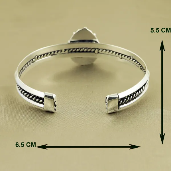 Natural Cotton Candy Sterling Silver Plated Handmade Cuff Bangle — photo 3