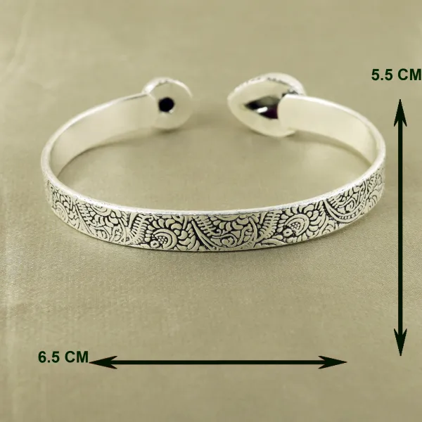 Natural Cotton Candy Sterling Silver Plated Handmade Cuff Bangle — photo 3