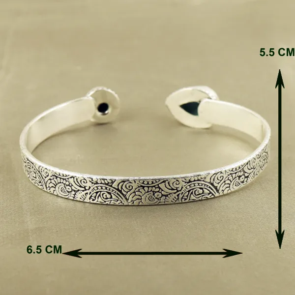 Natural Turquoise Sterling Silver Plated Handmade Cuff Bangle — photo 3