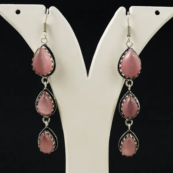 Natural Monalisa Sterling Silver Plated Handmade Stud Earring — photo 1