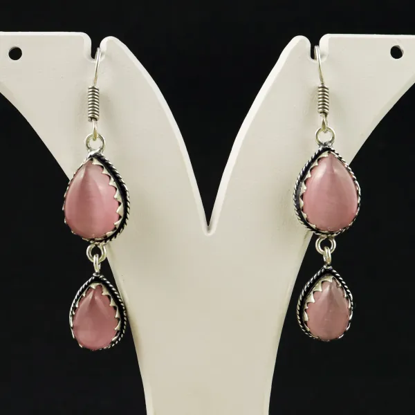 Natural Monalisa Sterling Silver Plated Handmade Stud Earring — photo 1