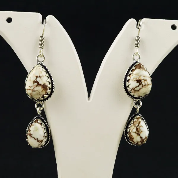 Natural Wild Horse Sterling Silver Plated Handmade Stud Earring — photo 1