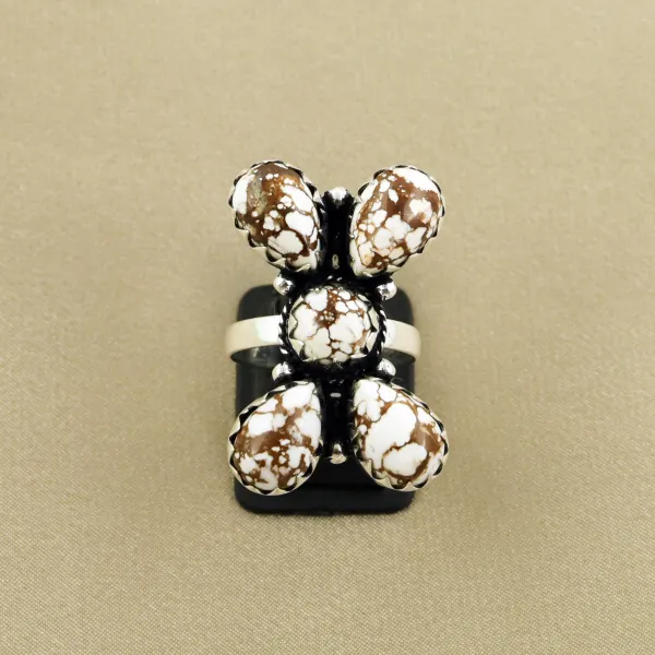 Natural Wild Horse Sterling Silver Plated Handmade Ring - Size 8.5 (Adjustable) — photo 2