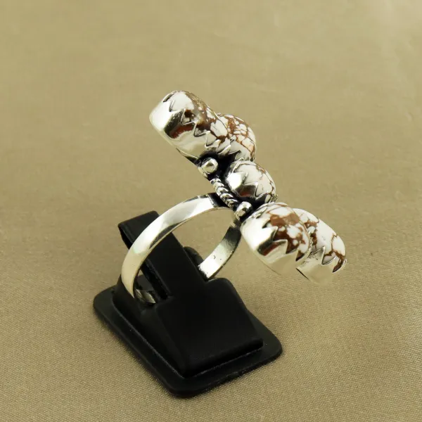 Natural Wild Horse Sterling Silver Plated Handmade Ring - Size 8.5 (Adjustable) — photo 3