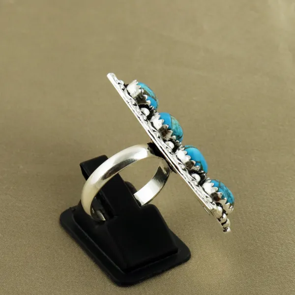 Natural Cotton Candy Sterling Silver Plated Handmade Ring - Size 9 — photo 3
