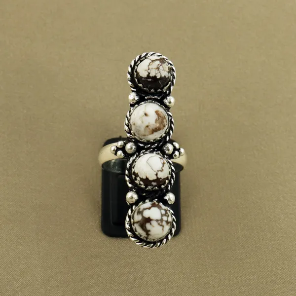 Natural Wild Horse Sterling Silver Plated Handmade Ring - Size 8.5 — photo 2