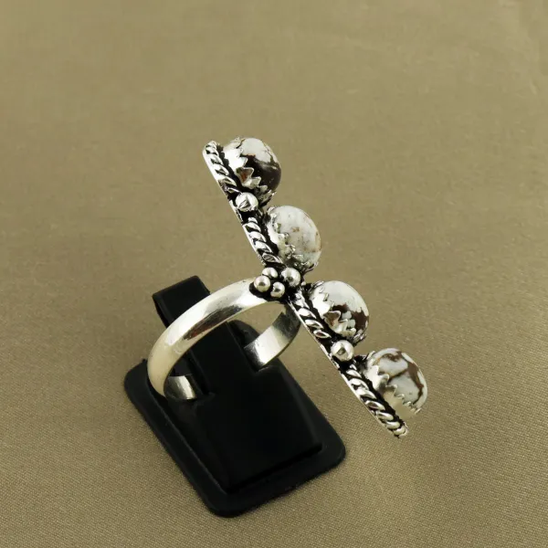 Natural Wild Horse Sterling Silver Plated Handmade Ring - Size 8.5 — photo 3