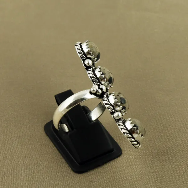 Natural Dalmatian Jasper Sterling Silver Plated Handmade Ring - Size 7.5 — photo 3