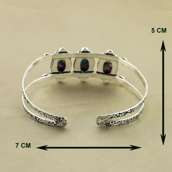 Natural Cotton Candy Sterling Silver Plated Handmade Cuff Bangle — photo 3