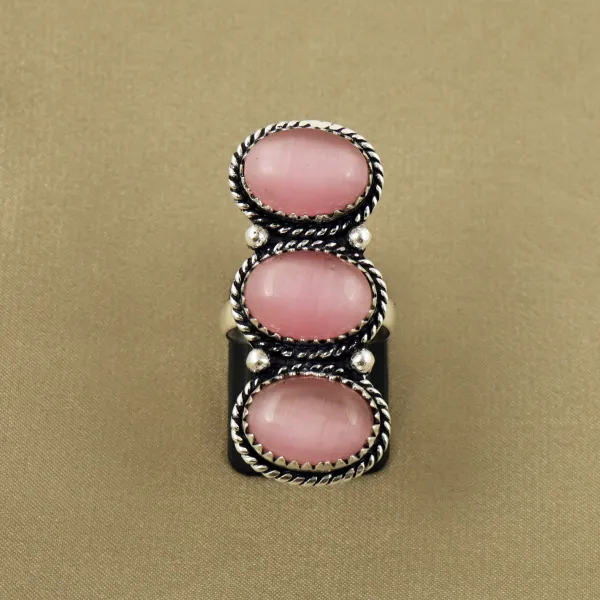 Natural Monalisa Sterling Silver Plated Handmade Ring - Size 8 — photo 2