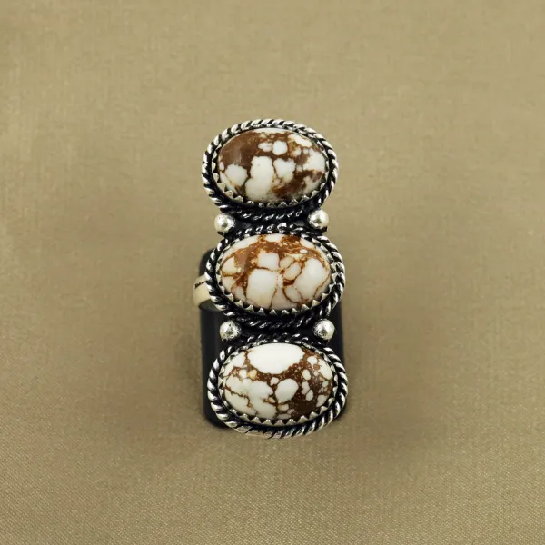 Natural Wild Horse Sterling Silver Plated Handmade Ring - Size 7.5 — photo 2