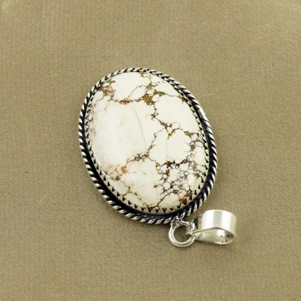 Natural Wild Horse Sterling Silver Plated Handmade Pendant — photo 3