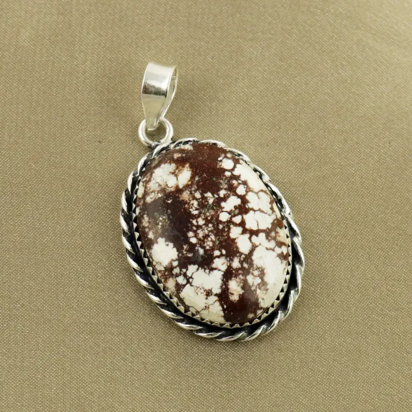 Natural Wild Horse Sterling Silver Plated Handmade Pendant — photo 1