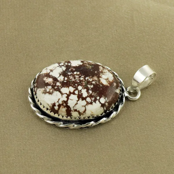 Natural Wild Horse Sterling Silver Plated Handmade Pendant — photo 2