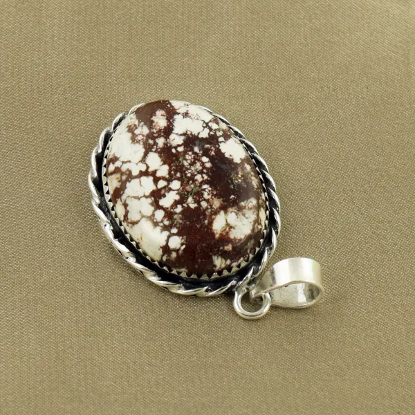 Natural Wild Horse Sterling Silver Plated Handmade Pendant — photo 3