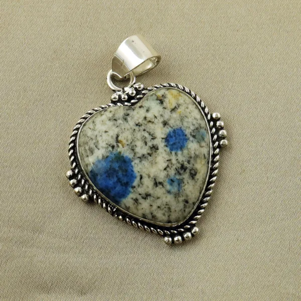 Natural K2 Jasper Sterling Silver Plated Handmade Pendant — photo 1