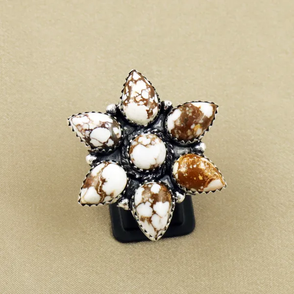 Natural Wild Horse Sterling Silver Plated Handmade Ring - Size 8 — photo 2