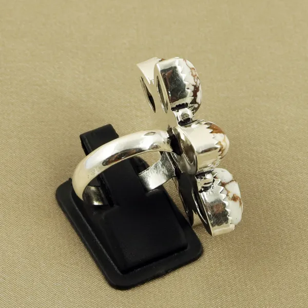 Natural Wild Horse Sterling Silver Plated Handmade Ring - Size 8 — photo 3