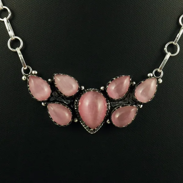 Natural Monalisa Sterling Silver Plated Handmade Necklace — photo 2