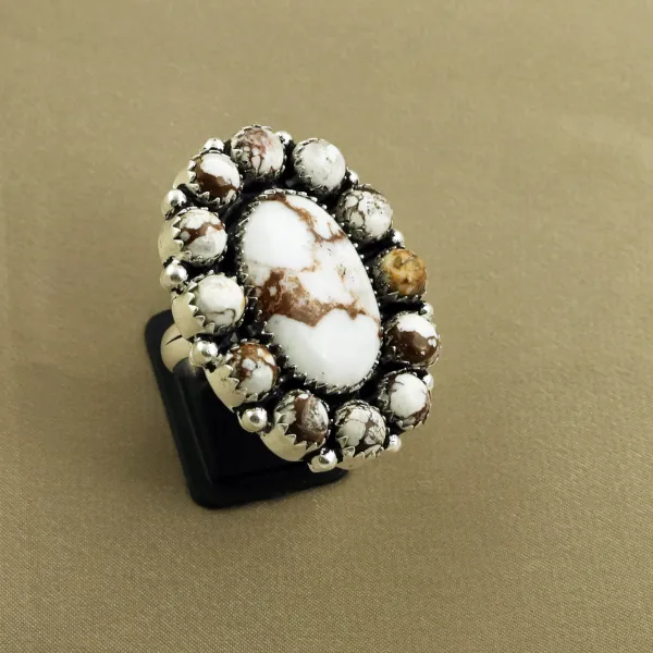 Natural Wild Horse 2 Micron Sterling Silver Plated Handmade Ring - Size 8.5 — photo 1