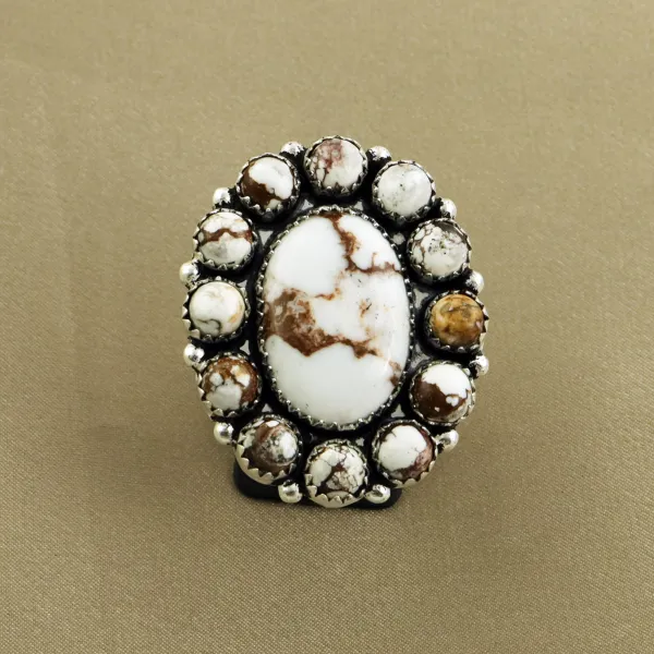 Natural Wild Horse 2 Micron Sterling Silver Plated Handmade Ring - Size 8.5 — photo 2