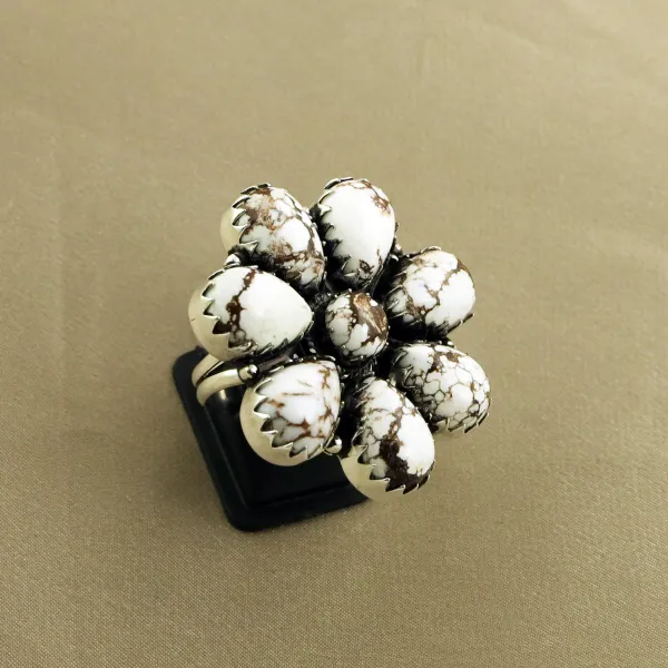 Natural Wild Horse Sterling Silver Plated Handmade Ring - Size 10.5 — photo 1