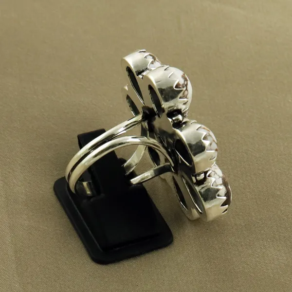 Natural Wild Horse Sterling Silver Plated Handmade Ring - Size 10.5 — photo 3