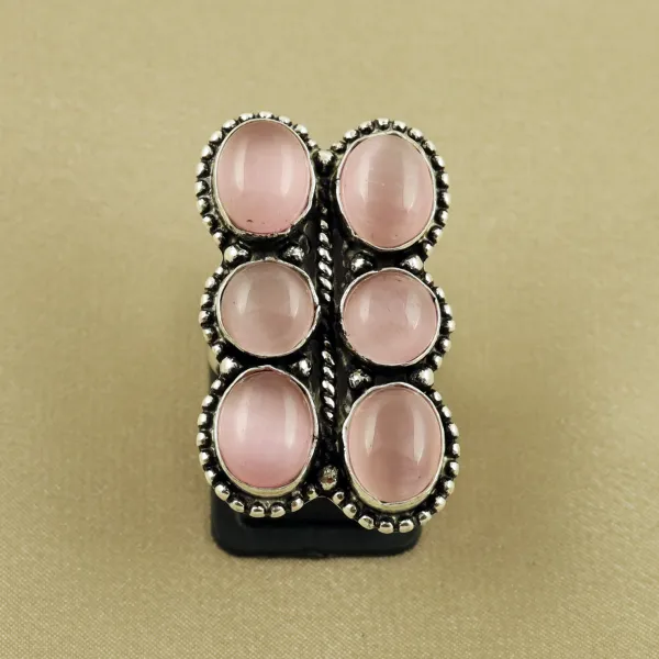 Natural Monalisa Sterling Silver Plated Handmade Ring - Size 7.5 — photo 2