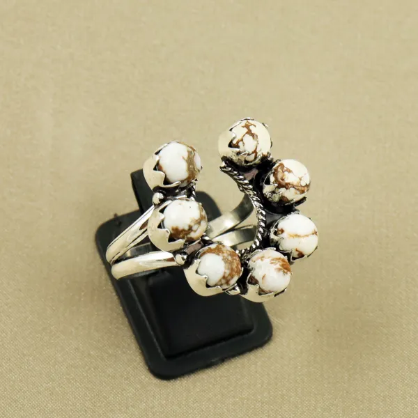 Natural Wild Horse Sterling Silver Plated Handmade Ring - Size 9.5 — photo 1