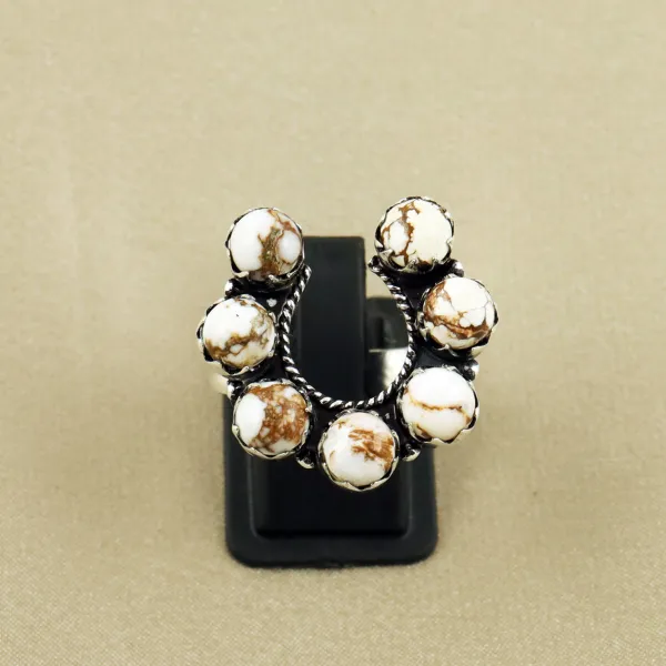 Natural Wild Horse Sterling Silver Plated Handmade Ring - Size 9.5 — photo 2