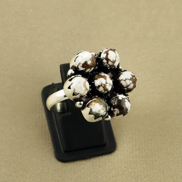 Natural Wild Horse Sterling Silver Plated Handmade Ring - Size 8.5 — photo 1