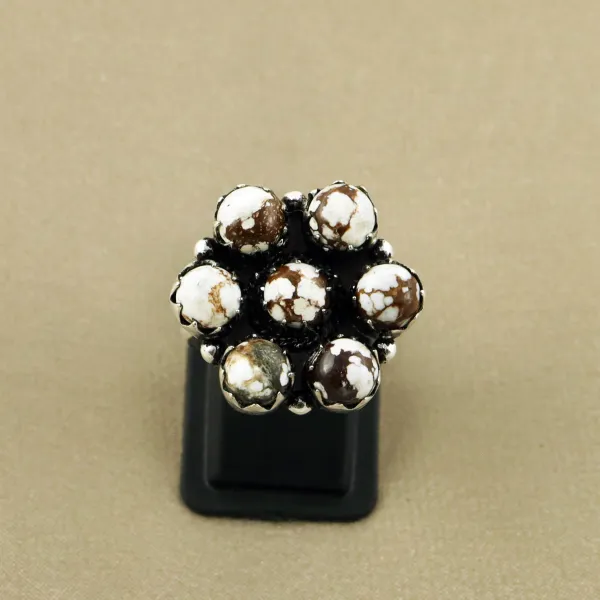Natural Wild Horse Sterling Silver Plated Handmade Ring - Size 8.5 — photo 2