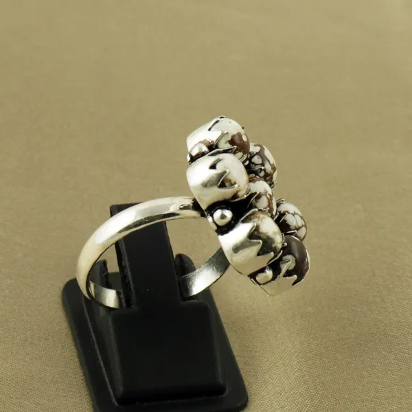 Natural Wild Horse Sterling Silver Plated Handmade Ring - Size 8.5 — photo 3