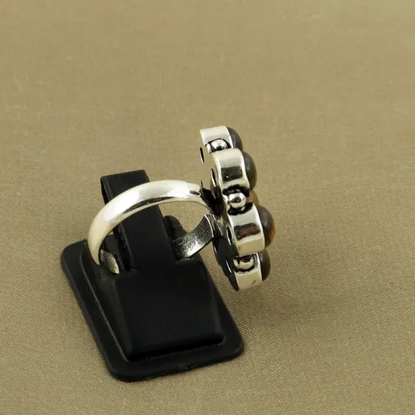 Natural Tiger Eye Sterling Silver Plated Handmade Ring - Size 5.5 — photo 3