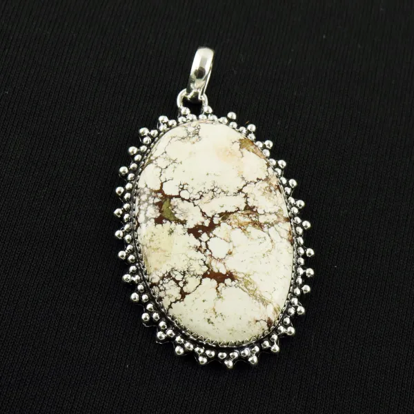 Natural Wild Horse 2 Micron Sterling Silver Plated Handmade Pendant — photo 1