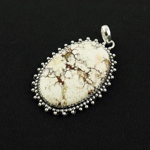 Natural Wild Horse 2 Micron Sterling Silver Plated Handmade Pendant — photo 2