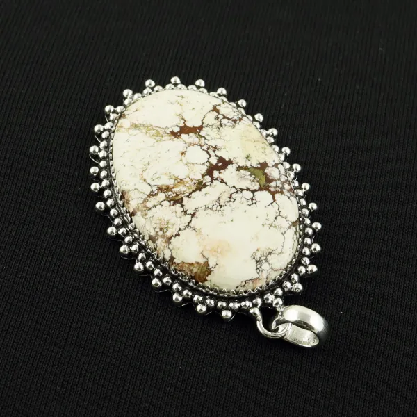 Natural Wild Horse 2 Micron Sterling Silver Plated Handmade Pendant — photo 3