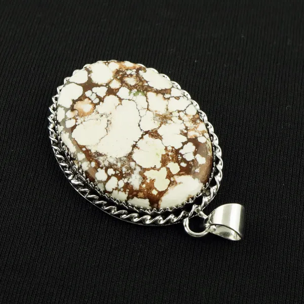 Natural Wild Horse 2 Micron Sterling Silver Plated Handmade Pendant — photo 3