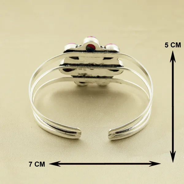 Natural Cotton Candy Sterling Silver Plated Handmade Cuff Bangle — photo 4